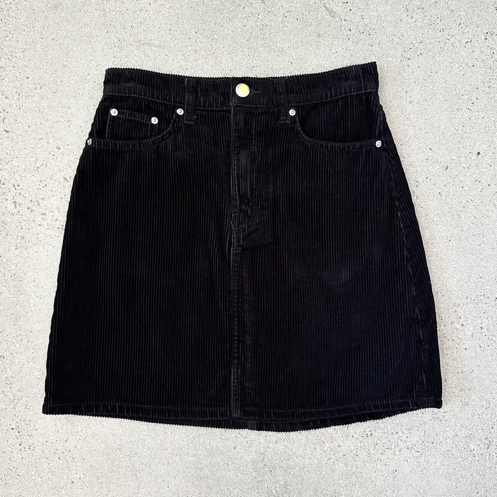 H&M Black Corduroy Mini Skirt